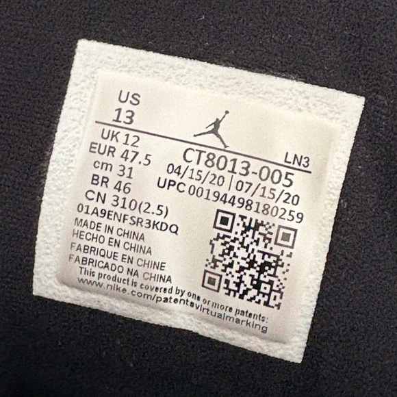 Jordan 12 XII Black Dark Concord Sneakers - Picture 8 of 10